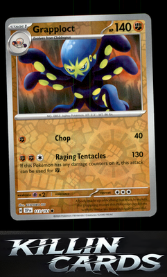 Reverse Holofoil Grapploct 113/191 Pokemon Common SV08: Surging Sparks Card NM