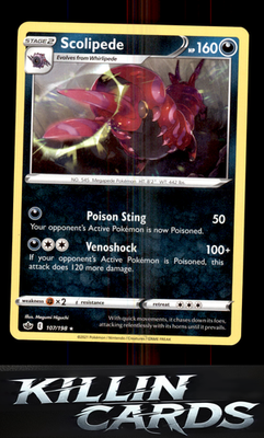 Scolipede 107/198 Pokemon Rare SWSH06: Chilling Reign Card LP