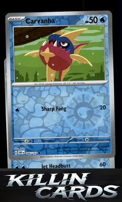 Reverse Holofoil Carvanha 046/197 Pokemon Common SV03: Obsidian Flames Card NM
