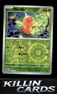 Reverse Holofoil Weedle 013/165 Pokemon Common SV: Scarlet & Violet 151 Card NM