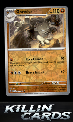 Reverse Holofoil Graveler 075/165 Pokemon Uncommon SV: Scarlet & Violet 151 Card