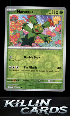 Reverse Holofoil Maractus 003/091 Pokemon Common SV: Paldean Fates Card NM