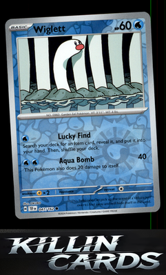 Reverse Holofoil Wiglett 047/162 Pokemon Common SV05: Temporal Forces Card NM