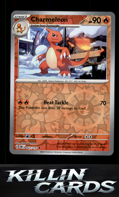 Reverse Holofoil Charmeleon 027/197 Pokemon Uncommon SV03: Obsidian Flames Card