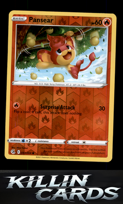 Reverse Holofoil Pansear 037/264 Pokemon Common SWSH08: Fusion Strike Card NM