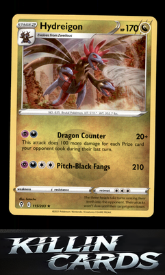 Hydreigon 115/203 Pokemon Holo Rare SWSH07: Evolving Skies Card NM