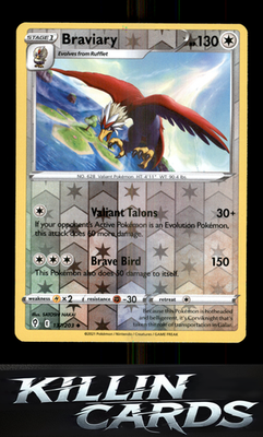 Reverse Holofoil Braviary 137/203 Pokemon Uncommon SWSH07: Evolving Skies Card N