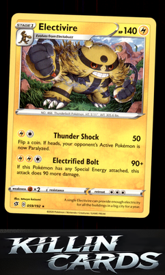 Electivire 059/192 Pokemon Rare SWSH02: Rebel Clash Card NM