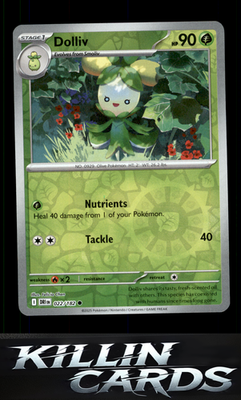 Reverse Holofoil Dolliv 022/182 Pokemon Common SV10: Destined Rivals Card NM