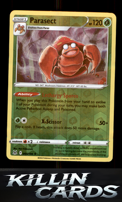 Reverse Holofoil Parasect 005/196 Pokemon Rare SWSH11: Lost Origin Card NM