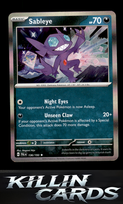 Sableye 136/193 Pokemon Rare SV02: Paldea Evolved Card NM