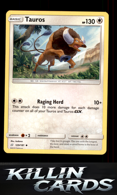 Tauros 129/181 Pokemon Uncommon SM - Team Up Card NM