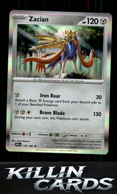 Zacian 136/182 Pokemon Rare SV04: Paradox Rift Card NM