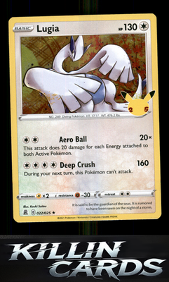 Lugia 022/025 Pokemon Holo Rare Celebrations Card NM