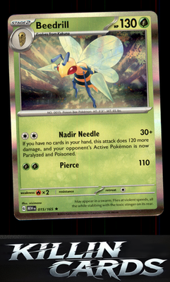 Beedrill 015/165 Pokemon Rare SV: Scarlet & Violet 151 Card NM