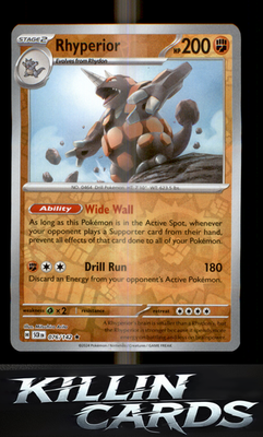 Reverse Holofoil Rhyperior 076/142 Pokemon Rare SV07: Stellar Crown Card NM