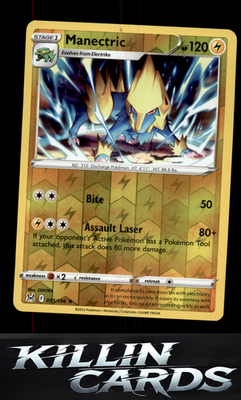 Reverse Holofoil Manectric 055/196 Pokemon Rare SWSH11: Lost Origin Card NM