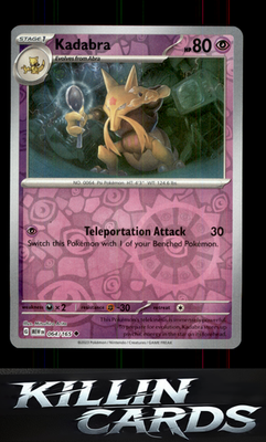 Reverse Holofoil Kadabra 064/165 Pokemon Uncommon SV: Scarlet & Violet 151 Card