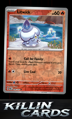Reverse Holofoil Litwick 036/167 Pokemon Common SV06: Twilight Masquerade Card N