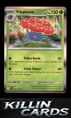 Vileplume 003/094 Pokemon Rare ME02: Phantasmal Flames Card NM