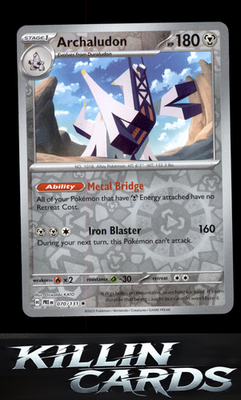 Reverse Holofoil Archaludon 070/131 Pokemon Rare SV: Prismatic Evolutions Card N