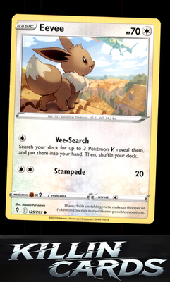 Eevee 125/203 Pokemon Common SWSH07: Evolving Skies Card NM