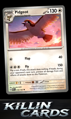 Pidgeot 018/165 Pokemon Uncommon SV: Scarlet & Violet 151 Card NM