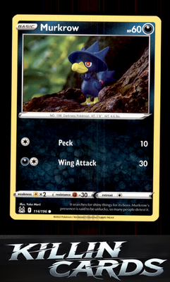 Murkrow 114/196 Pokemon Common SWSH11: Lost Origin Card NM