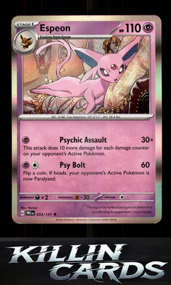 Espeon 033/131 Pokemon Rare SV: Prismatic Evolutions Card NM
