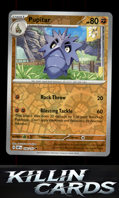 Reverse Holofoil Pupitar 106/197 Pokemon Uncommon SV03: Obsidian Flames Card NM