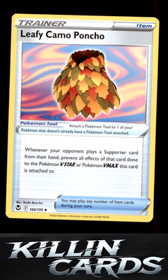 Leafy Camo Poncho 160/195 Pokemon Uncommon SWSH12: Silver Tempest Card NM