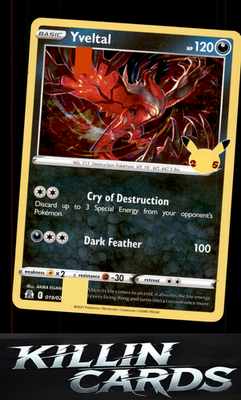 Yveltal 019/025 Pokemon Holo Rare Celebrations Card NM