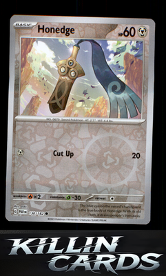 Reverse Holofoil Honedge - 130/182 130/182 Pokemon Common SV04: Paradox Rift Car