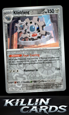 Reverse Holofoil Klinklang 063/086 Pokemon Rare SV: Black Bolt Card NM