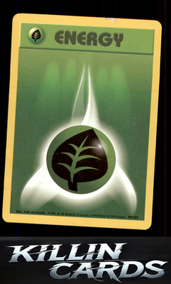 Grass Energy 099/102 Pokemon Common Base Set Card LP