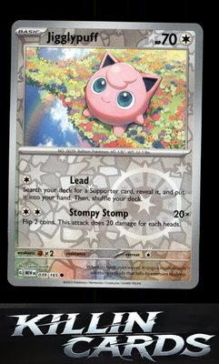 Reverse Holofoil Jigglypuff 039/165 Pokemon Common SV: Scarlet & Violet 151 Card