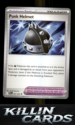 Punk Helmet 092/094 Pokemon Uncommon ME02: Phantasmal Flames Card NM
