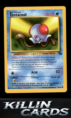 Tentacool 56/62 Pokemon Common Fossil Card LP