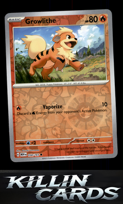 Reverse Holofoil Growlithe 058/165 Pokemon Common SV: Scarlet & Violet 151 Card