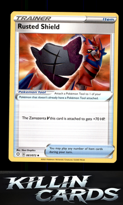 Rusted Shield 061/072 Pokemon Uncommon Shining Fates Card NM