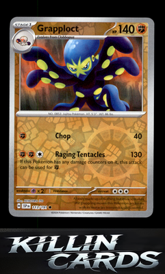 Reverse Holofoil Grapploct 113/191 Pokemon Common SV08: Surging Sparks Card NM