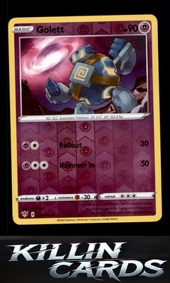 Reverse Holofoil Golett 076/189 Pokemon Common SWSH03: Darkness Ablaze Card NM