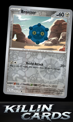 Reverse Holofoil Bronzor 126/191 Pokemon Common SV08: Surging Sparks Card NM