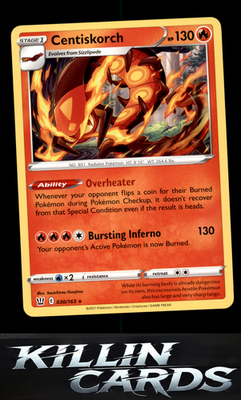 Centiskorch 030/163 Pokemon Rare SWSH05: Battle Styles Card NM
