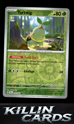 Reverse Holofoil Turtwig 010/162 Pokemon Common SV05: Temporal Forces Card NM