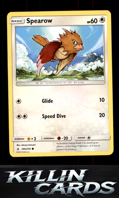 Spearow 145/214 Pokemon Common SM - Unbroken Bonds Card NM