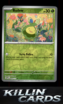 Reverse Holofoil Budew 004/131 Pokemon Common SV: Prismatic Evolutions Card NM