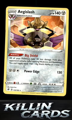 Aegislash 135/192 Pokemon Rare SWSH02: Rebel Clash Card NM