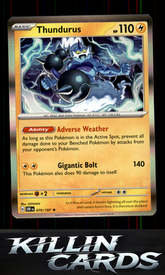 Thundurus 070/197 Pokemon Rare SV03: Obsidian Flames Card NM