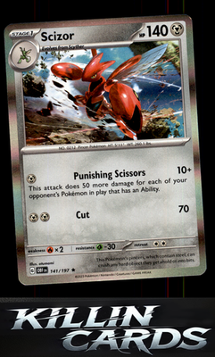 Scizor 141/197 Pokemon Rare SV03: Obsidian Flames Card NM